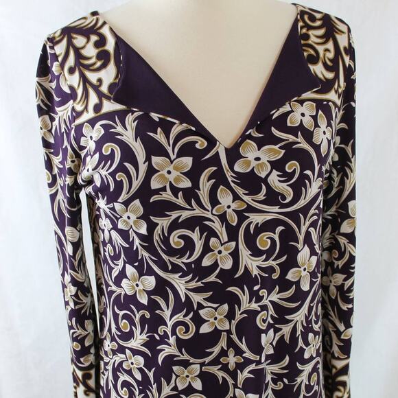 Nicole Miller Women's Vintage Regal Jewel Toned Floral Dress Silk Size Small - Picture 2 of 11